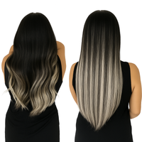 SILVER HIGHLIGHTS ON ROOTED BLACK HAIR