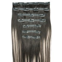 SILVER HIGHLIGHTS ON ROOTED BLACK HAIR