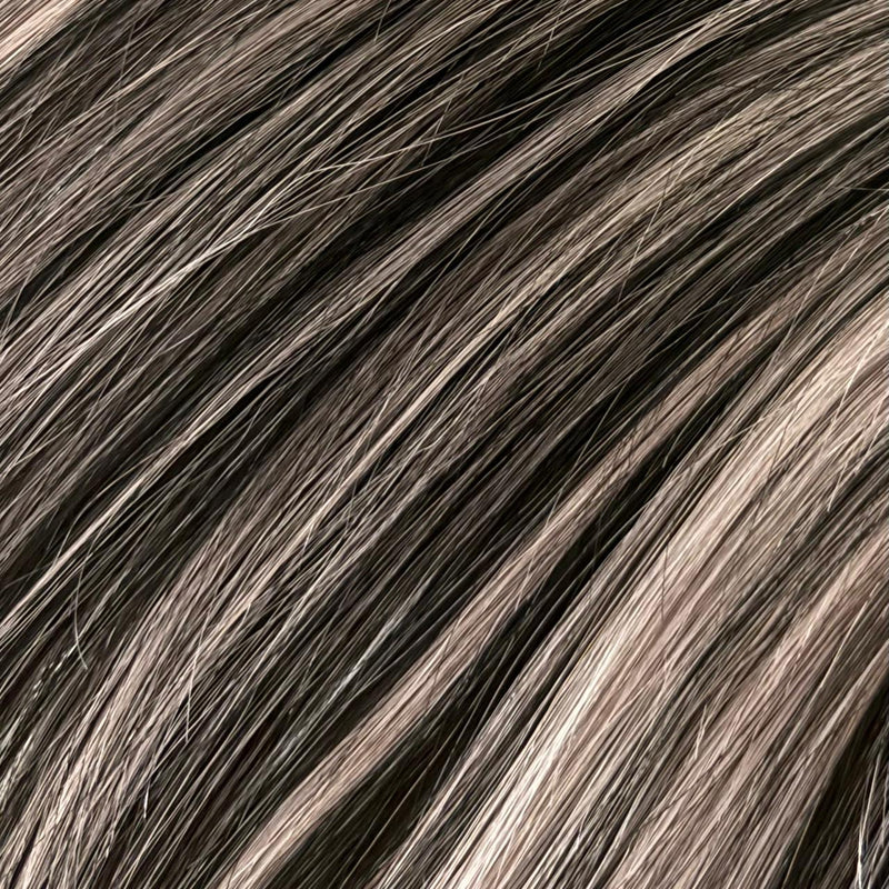 SILVER HIGHLIGHTS ON ROOTED BLACK HAIR